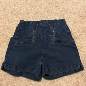 Blue High Waste Short